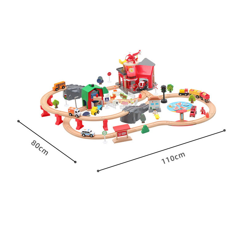 Wooden Train Tracks & Construction Toys - Fire Station