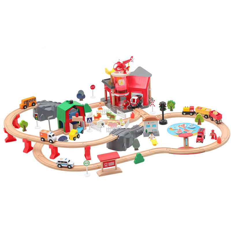 Wooden Train Tracks & Construction Toys - Fire Station