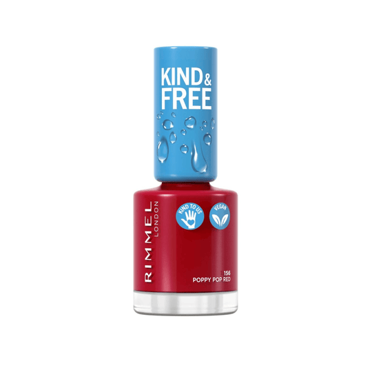 Rimmel London KIND & FREE Plant-Based Nail Polish - 156 Poppy Pop Red