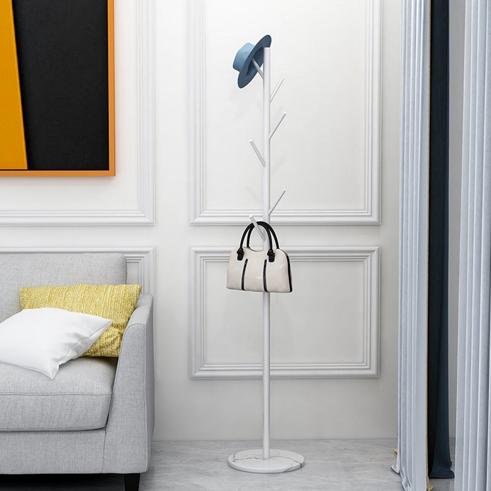 Metal Coat Rack with Stable Marble Base