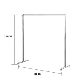 Industrial Freestanding Pipe Clothing Rack - 150cm