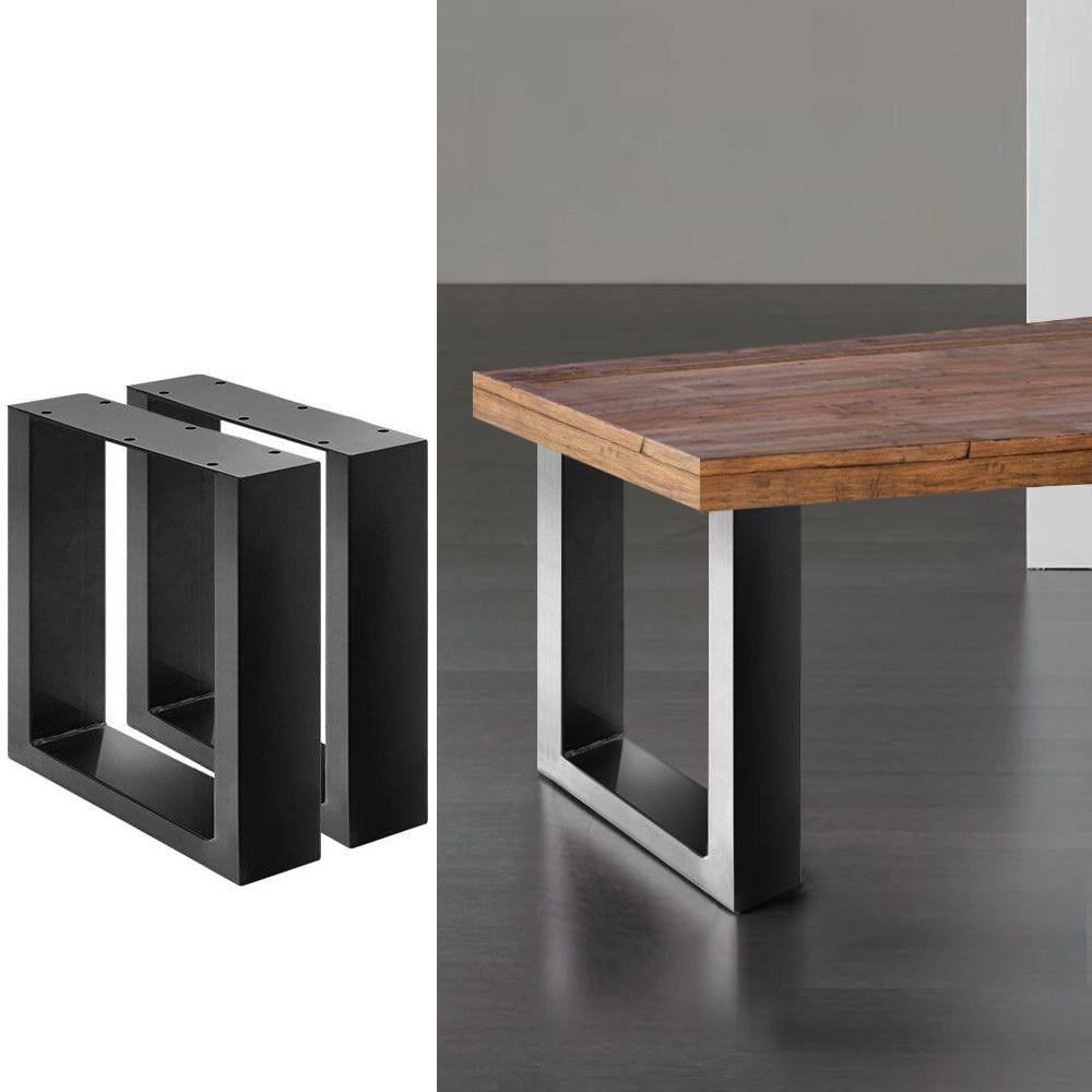 Set of 2 Steel Square Shape DIY Table Bench Legs - 43cm