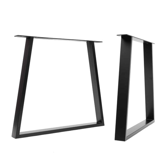 Set of 2 Steel Trapezoid Shape DIY Table Bench Legs 72cm - Black
