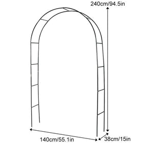 Metal Garden Arbor Wedding Arch Rack Stand 240cm