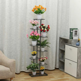 8 Tier Metal 9 Potted Multiple Flower/Plant Pot Stand Holder
