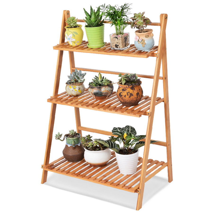 3 Tier Foldable Bamboo Deco Plant Rack