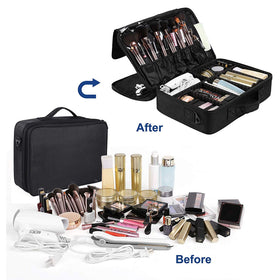 Portable Adjustable Travel Makeup Organizer Case