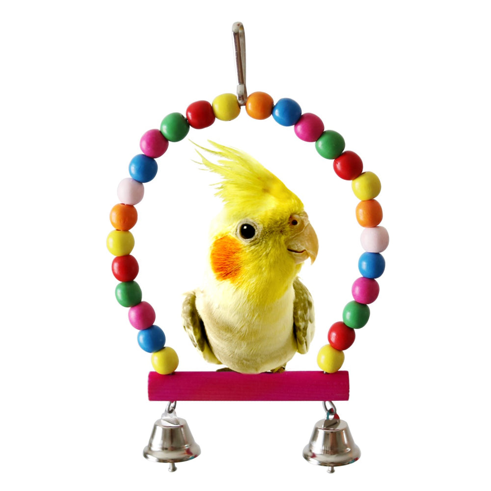 5pc Bird Toys Hanging Bell Hammock Set