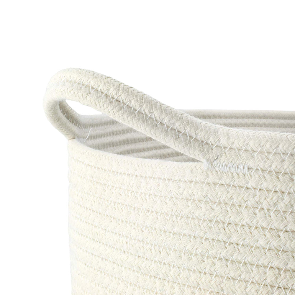 Decorative Woven Cotton Rope Laundry Storage Basket