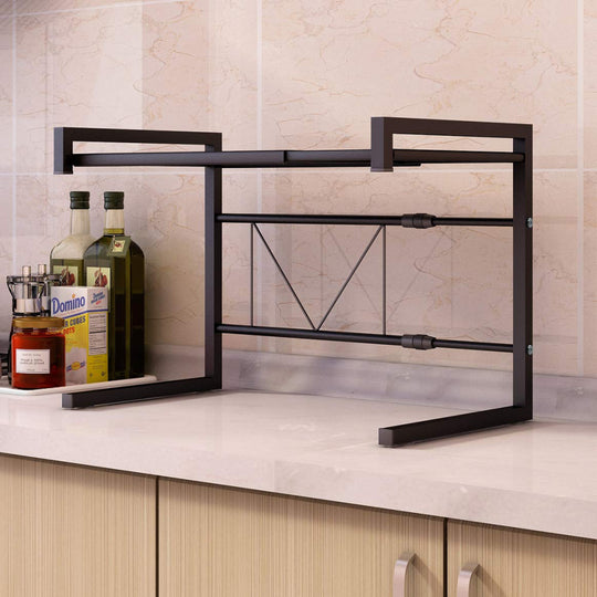 2 Tier Expandable Kitchen Microwave Oven Rack
