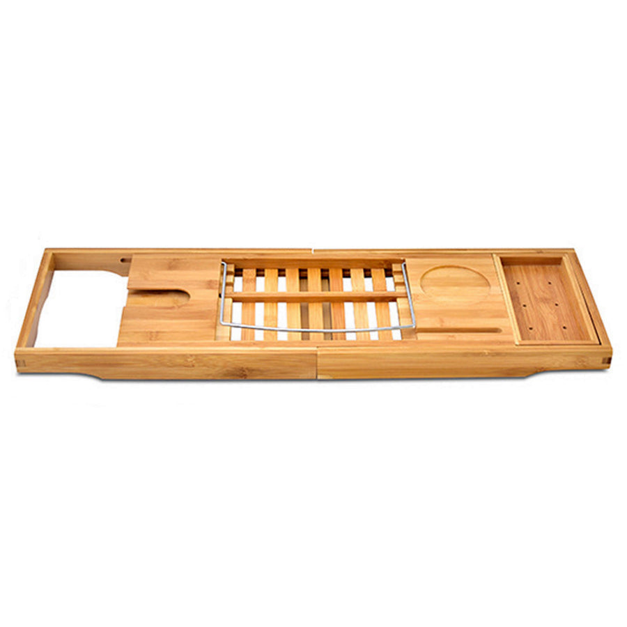 Bamboo Bathtub Caddy Tray with Extending Sides