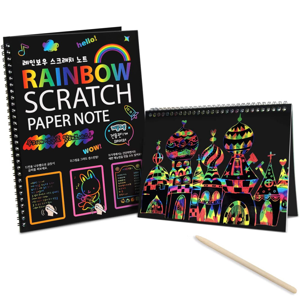 3pk Rainbow Scratch Art Activity Book | Brands