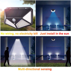 114 LED 3 Mode Motion Solar Outdoor Wall Light