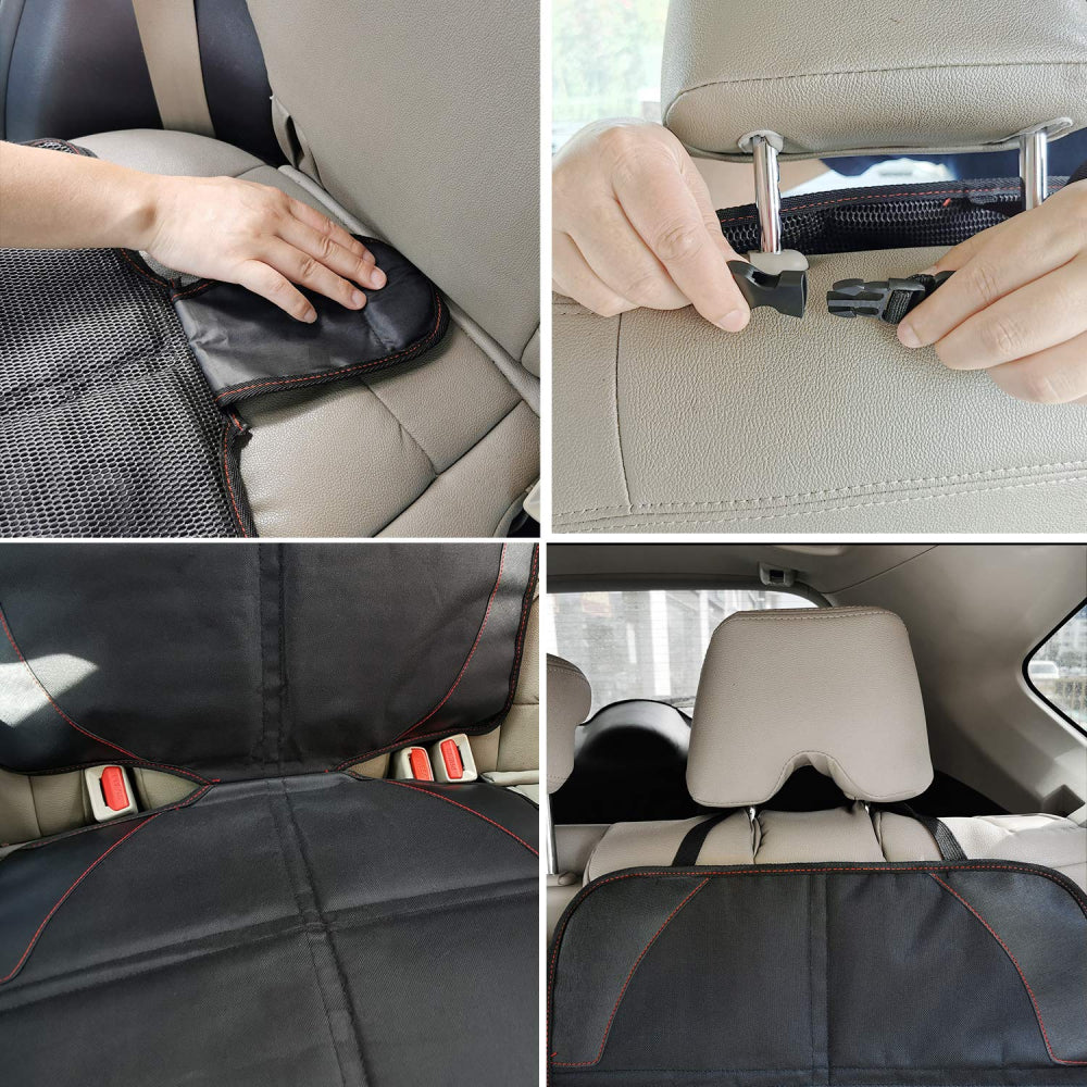 Child Car Seat Protector with Mesh Pockets