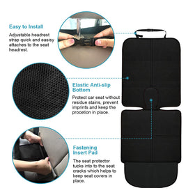 Child Car Seat Protector with Mesh Pockets