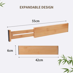 4pc Bamboo Expandable Drawer Organizer