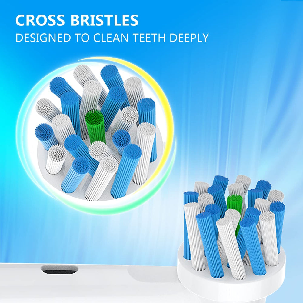 8pc CrossAction Clean Brush Heads for Oral B