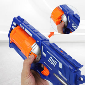 Manual Automatic Foam Bullet Toy Gun Soft Blaster - Revolver