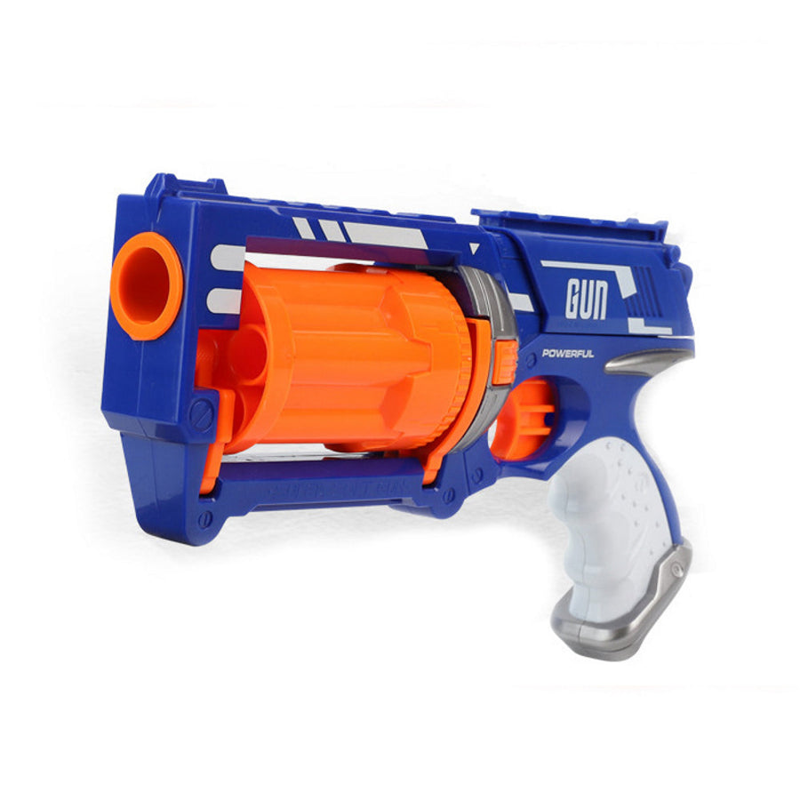 Manual Automatic Foam Bullet Toy Gun Soft Blaster - Revolver