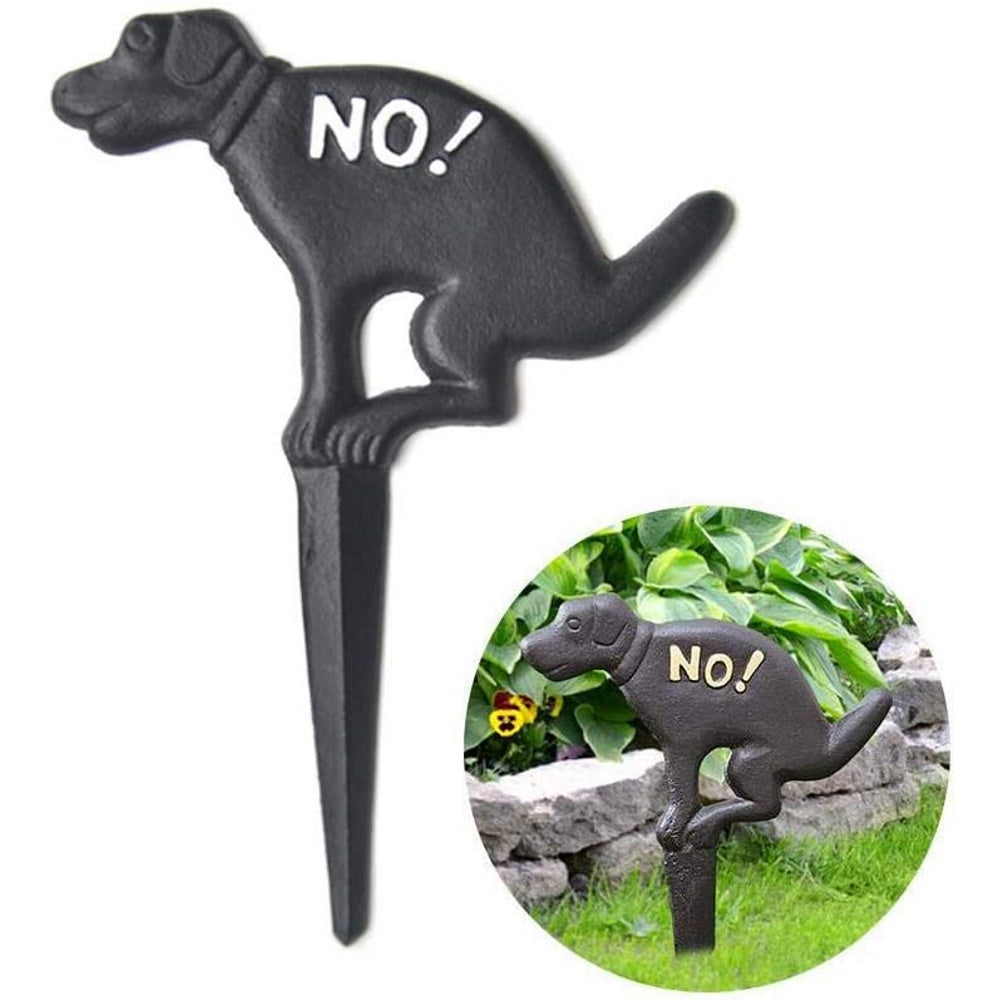 Cast Iron No Pooping Dog Yard Sign