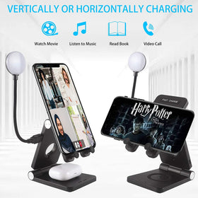 4in1 Wireless Charging Station with LED Desk Lamp