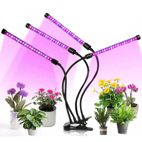 4 Head LED Plant Grow Light with Clip Base
