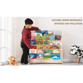 6 Tier Wooden Kids Book Rack Organizer