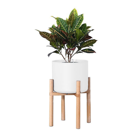 Modern Flower Pot with Display Potted Rack - White