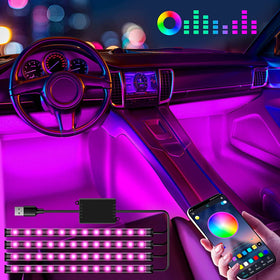 Car Interior Strip Light Kit Music Sync with App and Remote Control