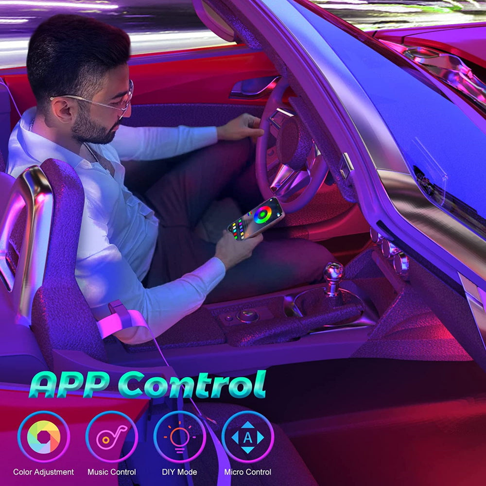 Car Interior Strip Light Kit Music Sync with App and Remote Control