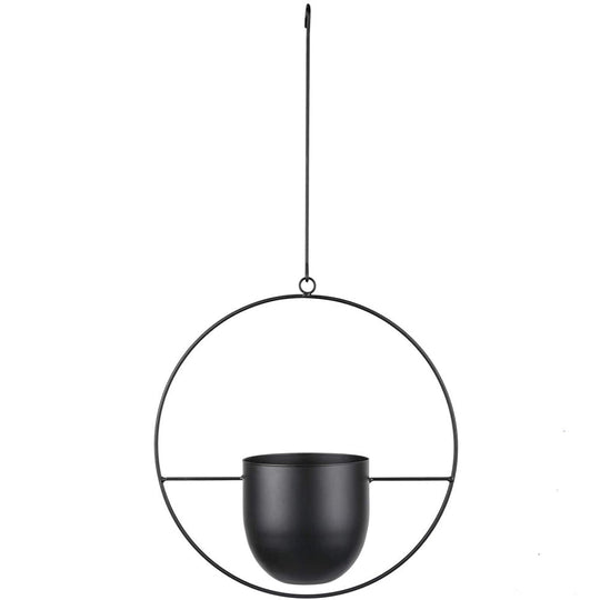 Minimalist Metal Plant Hanger Round Shape - Black