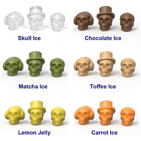 6 Skull 3D Shaped Silicone Ice Mold