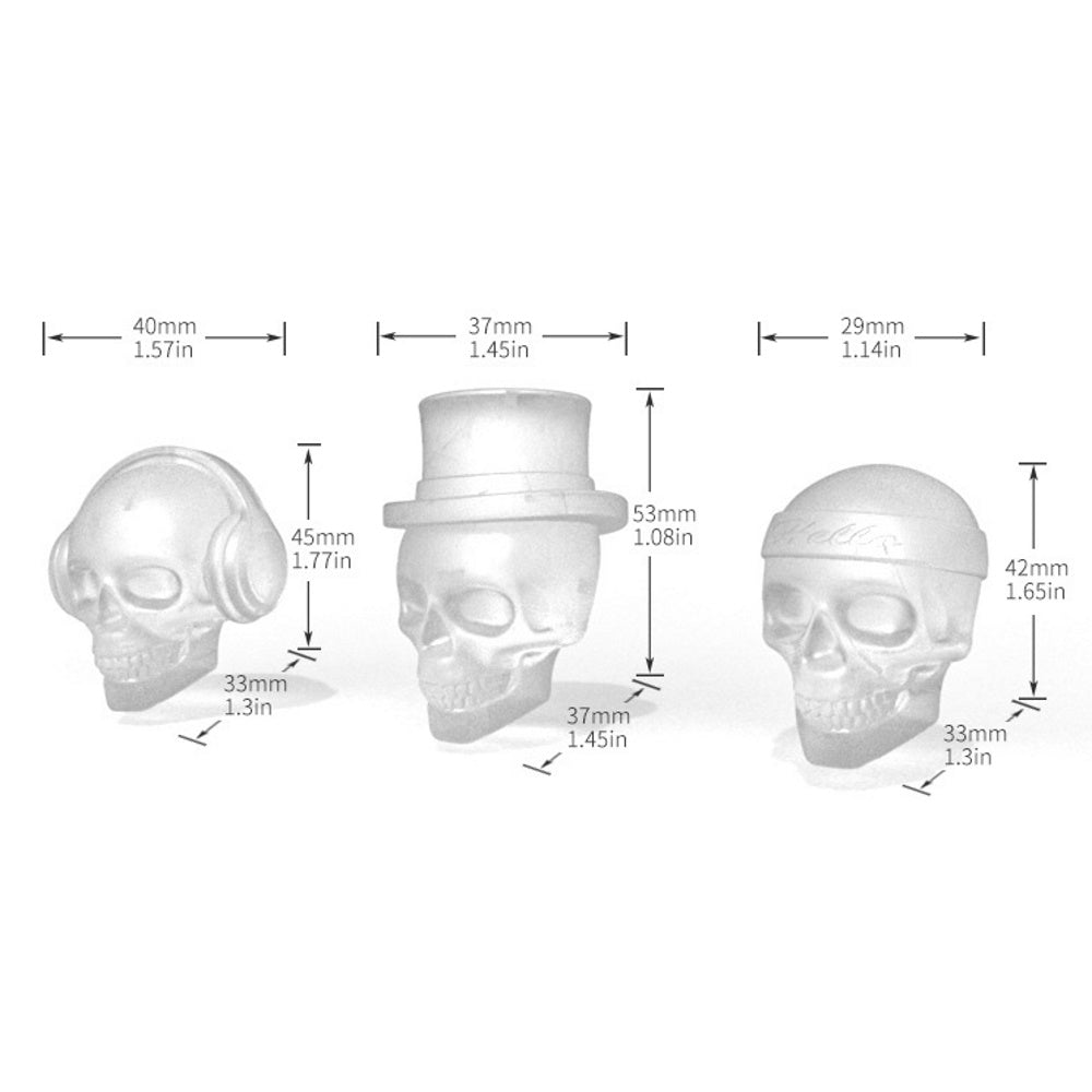 6 Skull 3D Shaped Silicone Ice Mold