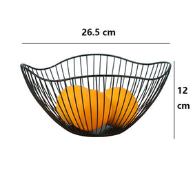 Lotus Leaf Shape Metal Wire Fruit Bowl Basket