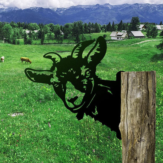 Funny Farm Metal Art Outdoor Decor - Goat