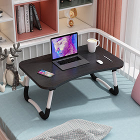 Portable Foldable Bed Laptop Table - Black