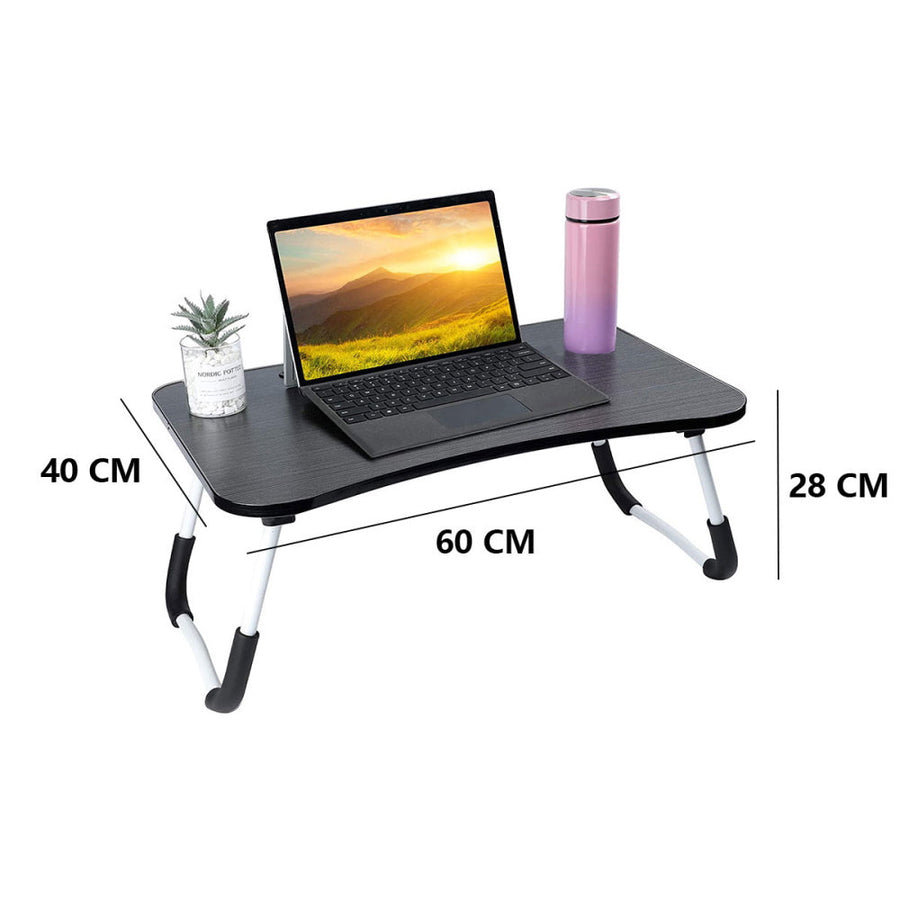Portable Foldable Bed Laptop Table - Black