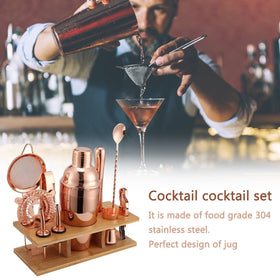 11pc Premium 550mL Cocktail Shaker Kit - RoseGold