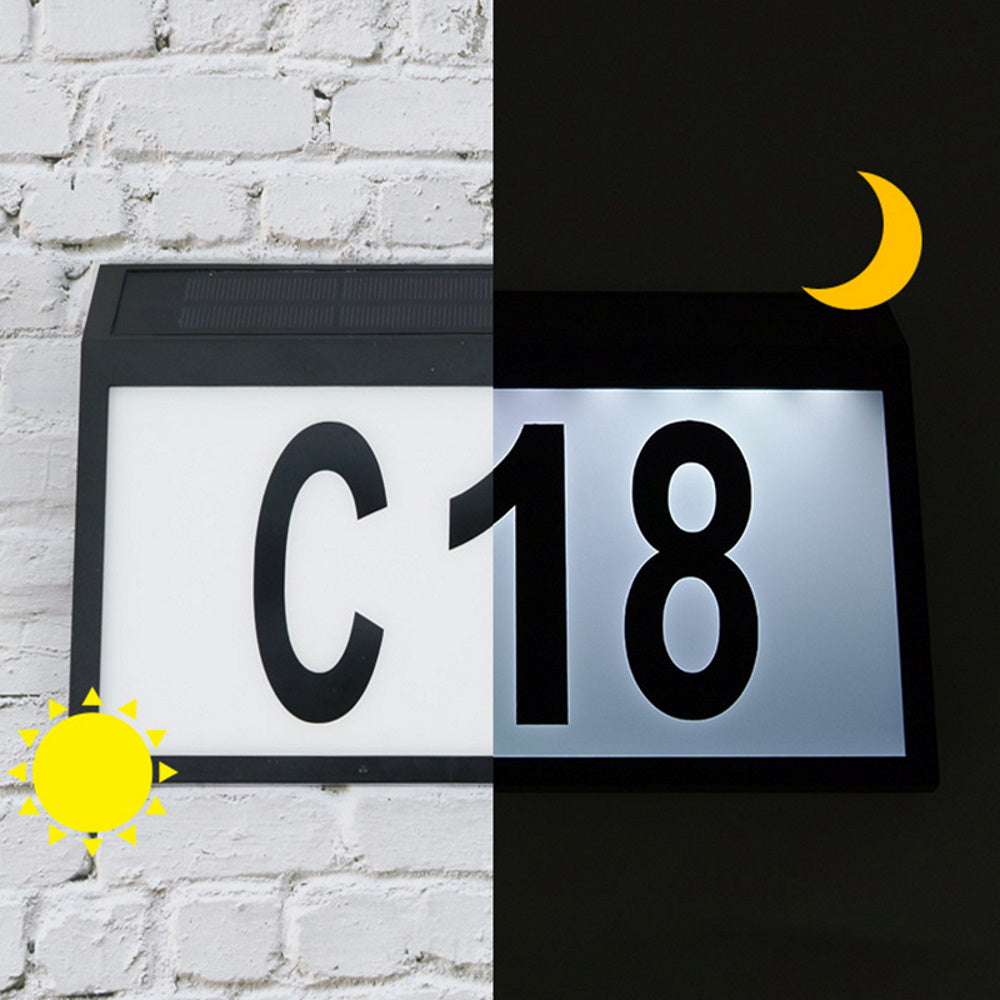 Outdoor Solar LED House Numbers Large Display Light