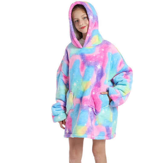 Kids Oversized Wearable Blanket Hoodie - Colorful Sky