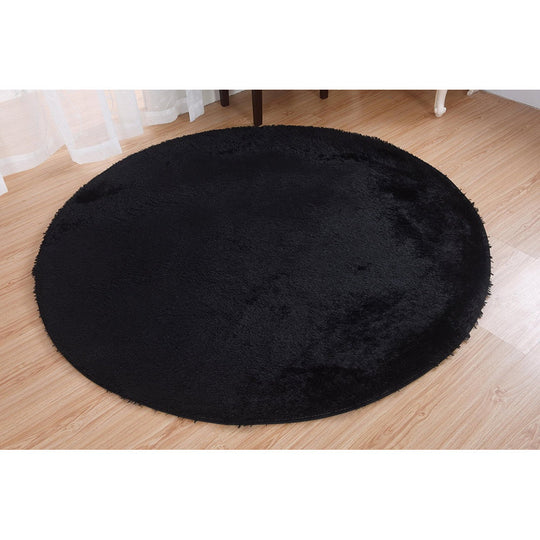 140cm Super Soft Round Area Rugs - Black