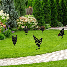 5pk Garden/Yard Chicken Decoration Stake