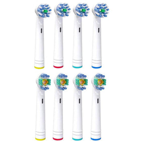 8pc Clean Brush Heads for Oral B-Whiten & Crossaction Mix