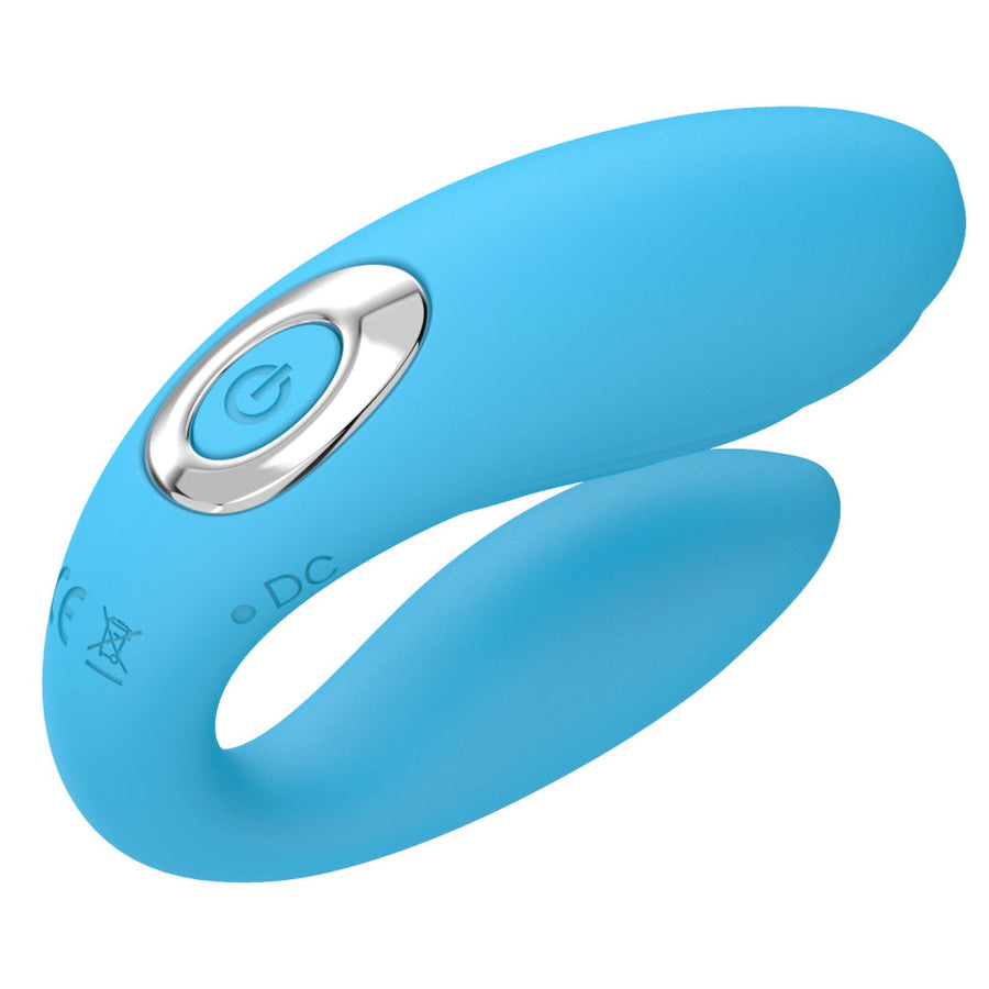 Share Satisfaction GAIA Remote-Controlled Couples Vibrator - Light Blue