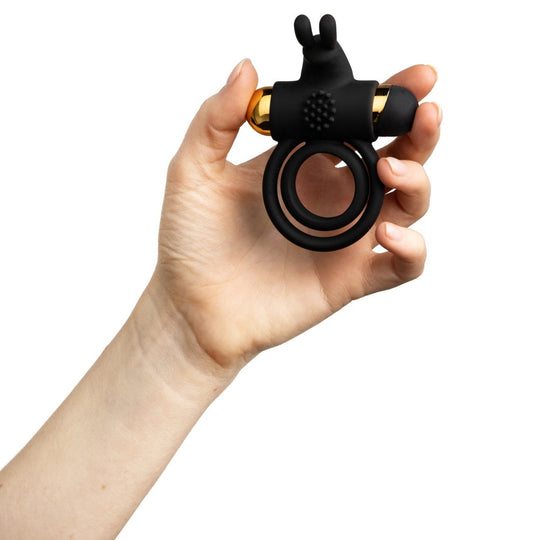 Share Satisfaction CASTOR Vibrating Cock Ring - Black