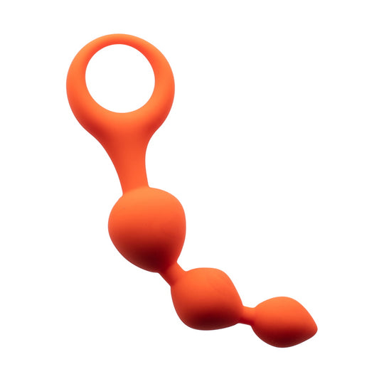 Share Satisfaction Silicone 3 Bead Plug - Orange