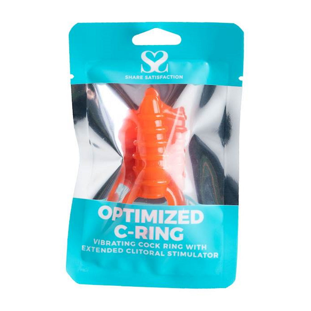 Share Satisfaction OPTIMIZED C-RING Vibrating Cock Ring - Orange