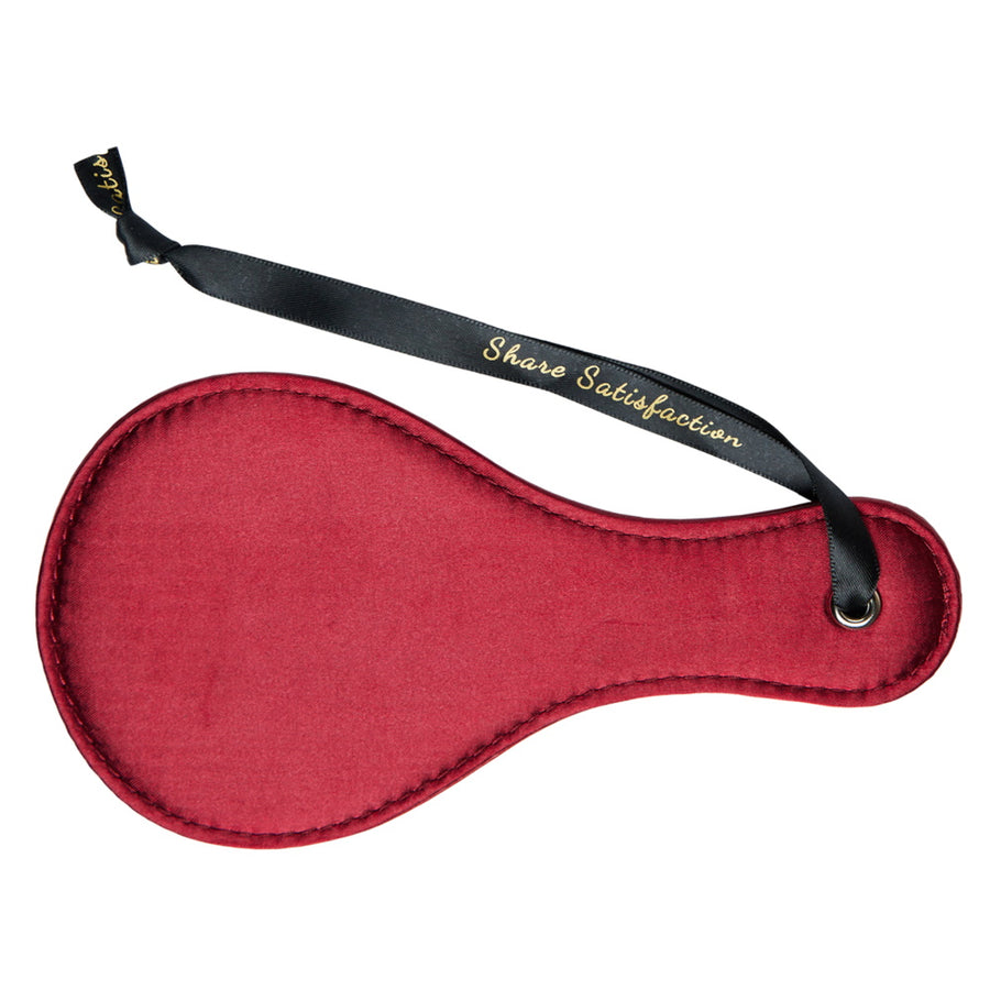 Share Satisfaction Luxury Silk and Faux Leather Paddle - Burgandy