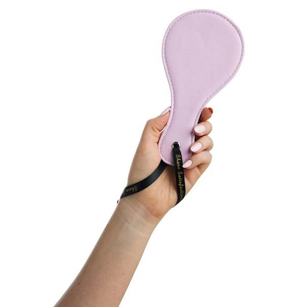 Share Satisfaction Luxury Silk and Faux Leather Paddle - Pink