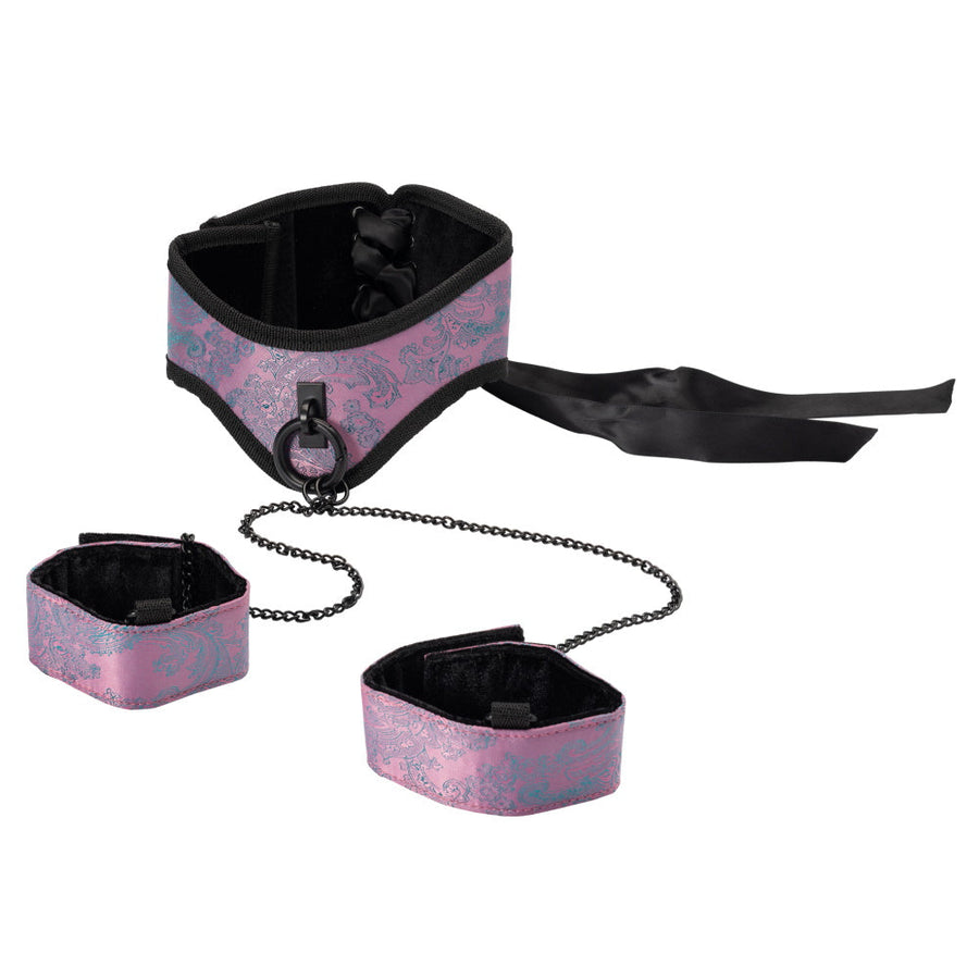 Bound by Share Satisfaction Posture Collar & Cuffs - Dusky Pink
